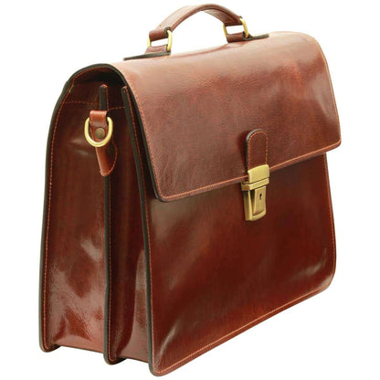 Leather computer bag for men – Brown