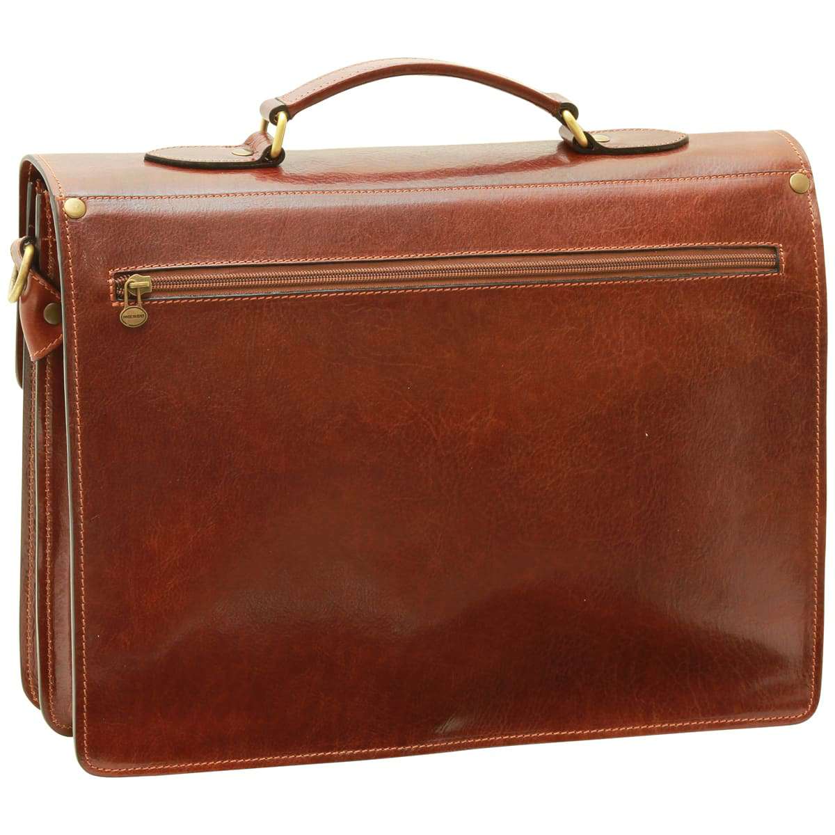 Leather computer bag for men – Brown