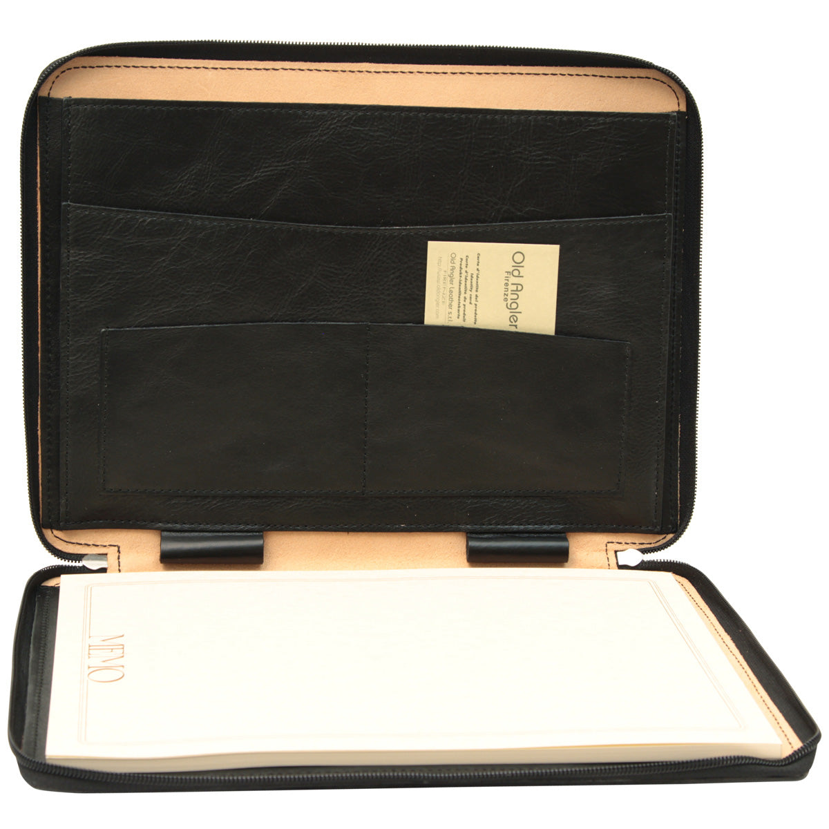 Cowhide leather portfolio - Black