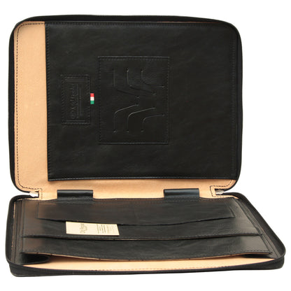 Cowhide leather portfolio - Black