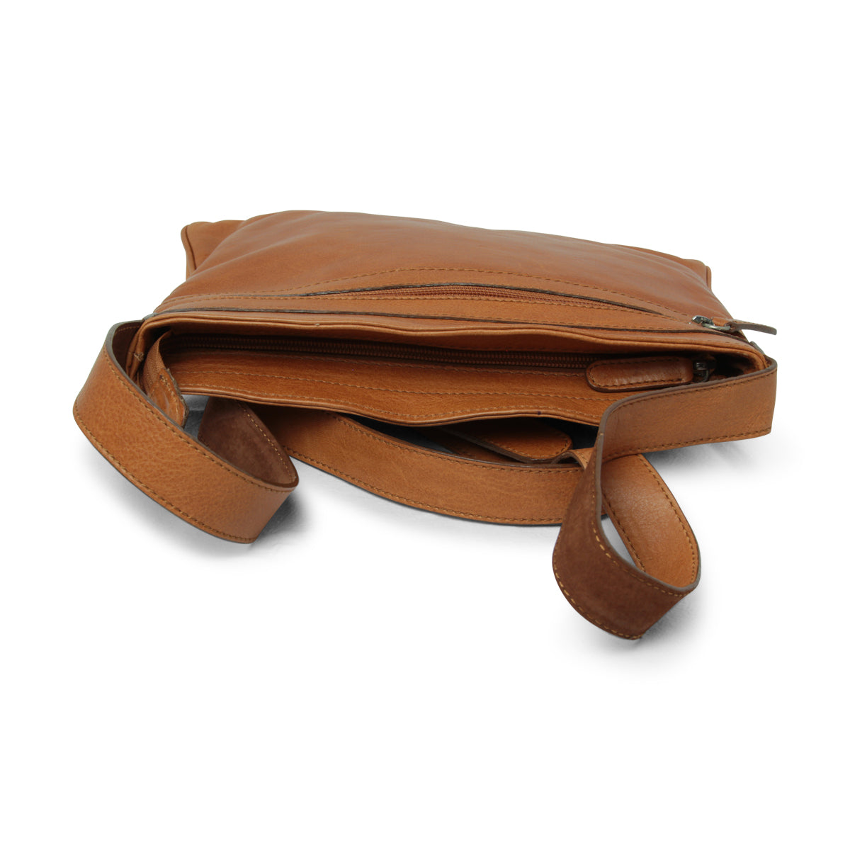 Leather cross body bag - colonial