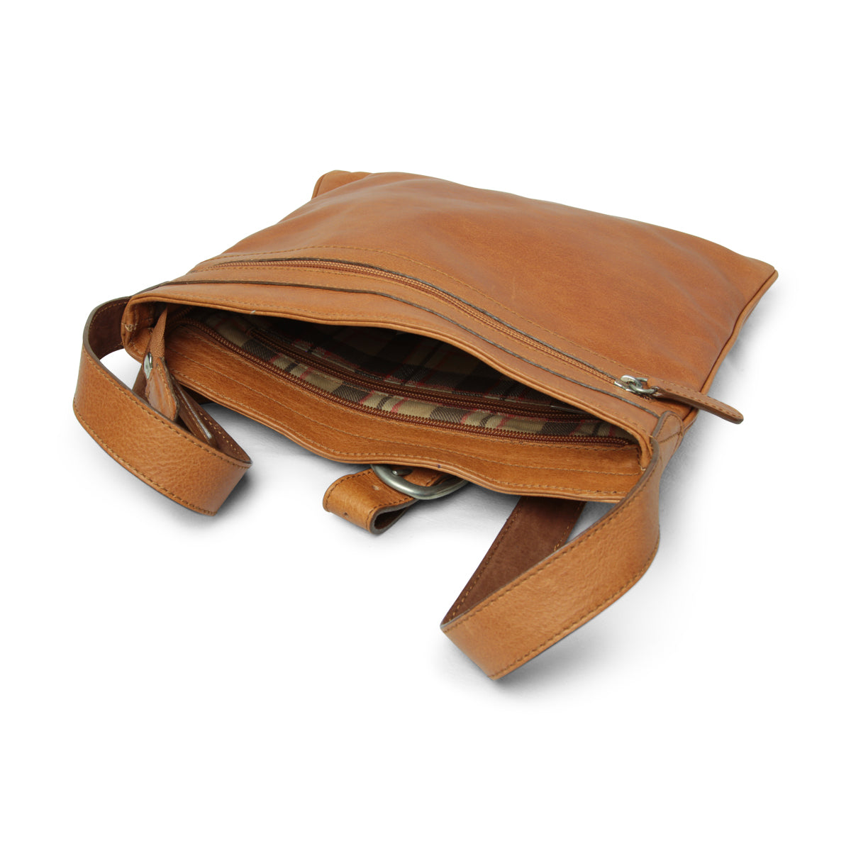 Leather cross body bag - colonial