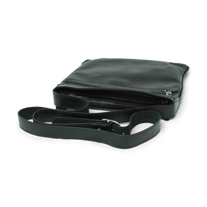 Leather cross body bag - black
