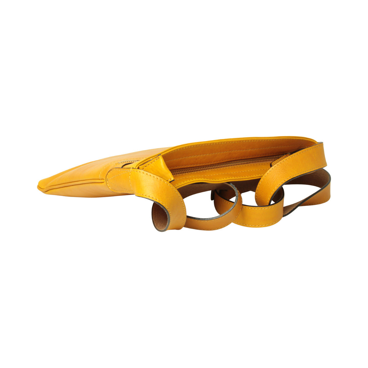Leather Hip bag - yellow ochre