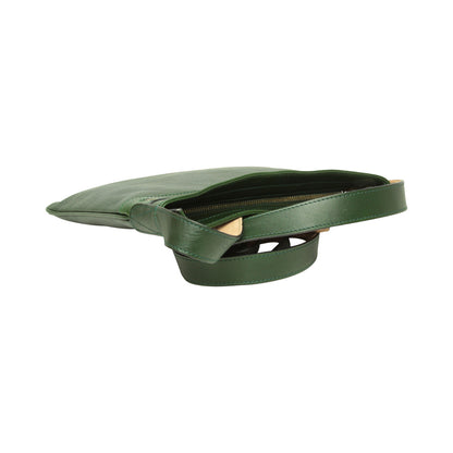 Leather Hip bag - green