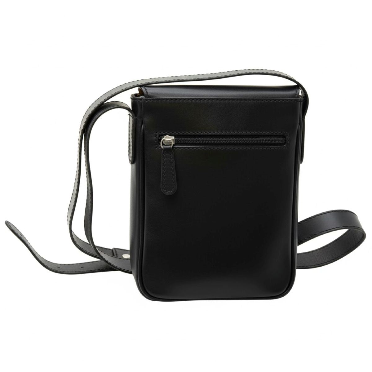 Cowhide leather cross body bag- Black