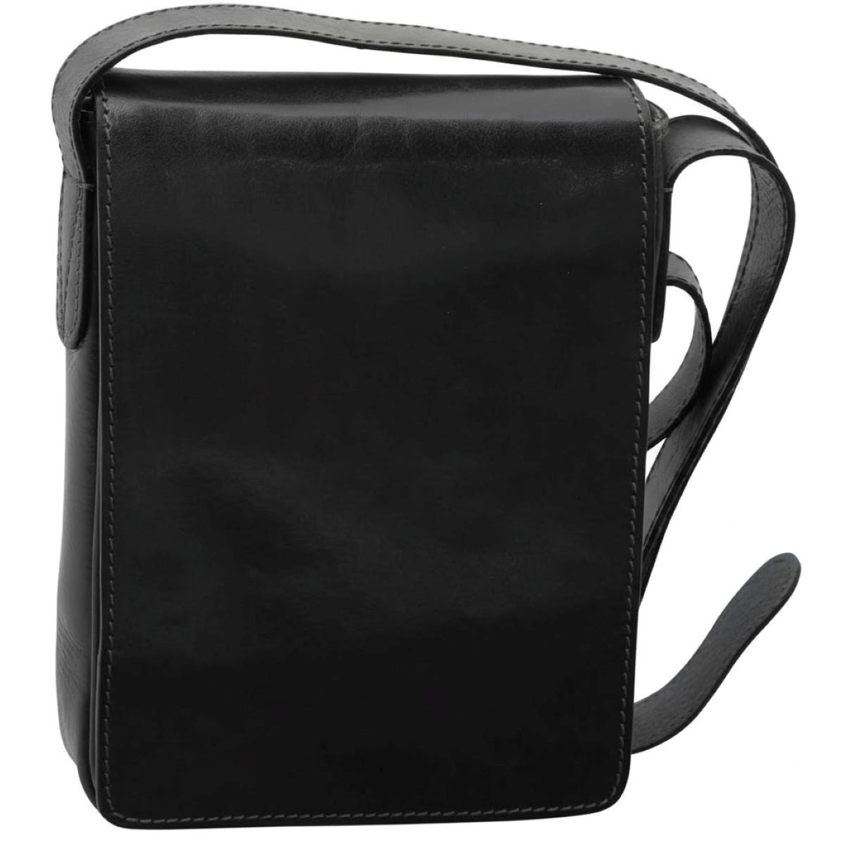 Cowhide leather cross body bag- Black