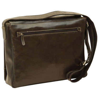 Calfskin leather messenger bag - Black