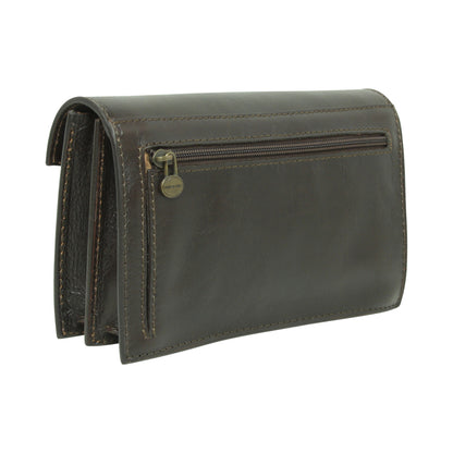 Leather clutch - dark brown