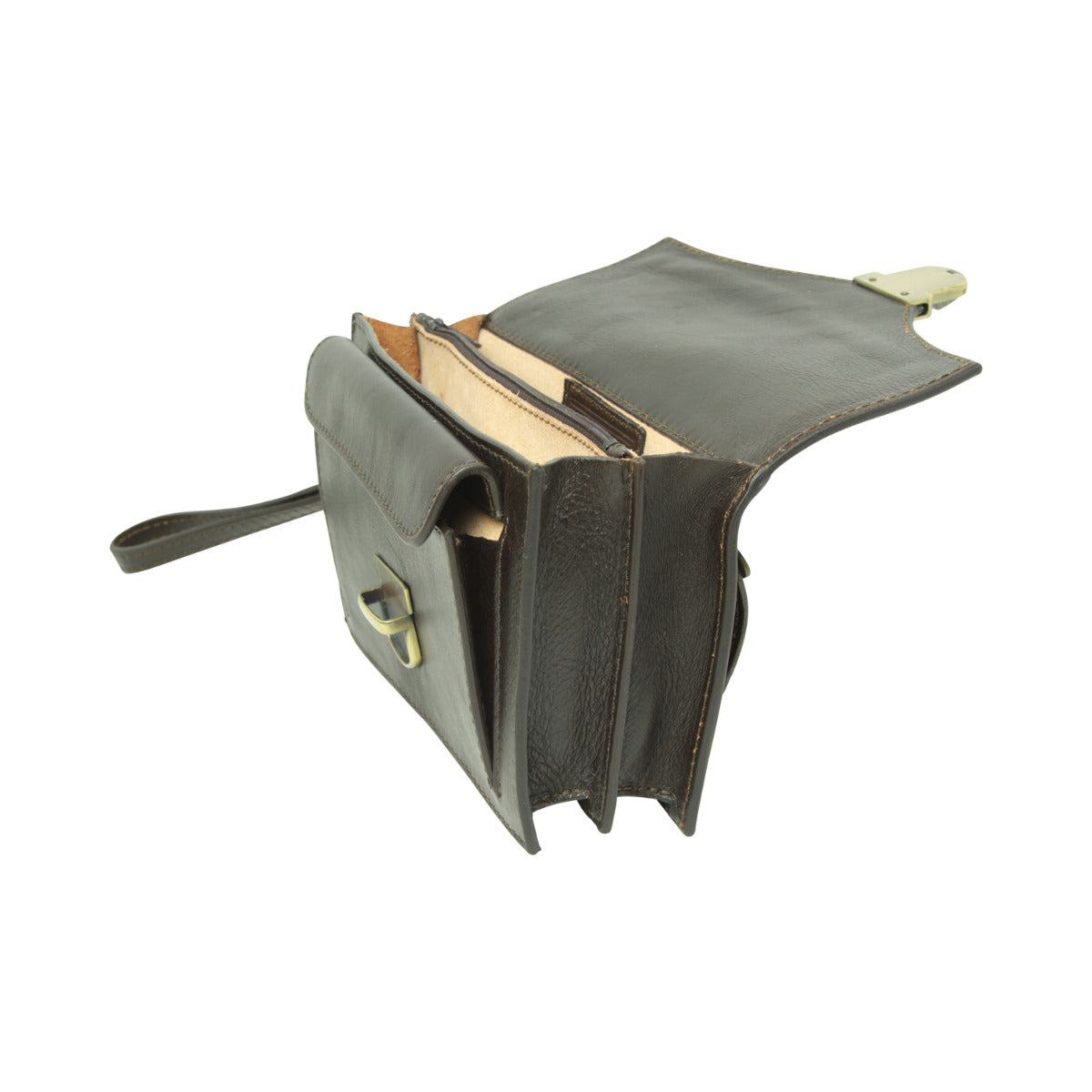 Leather clutch - dark brown