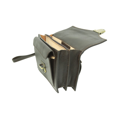 Leather clutch - dark brown