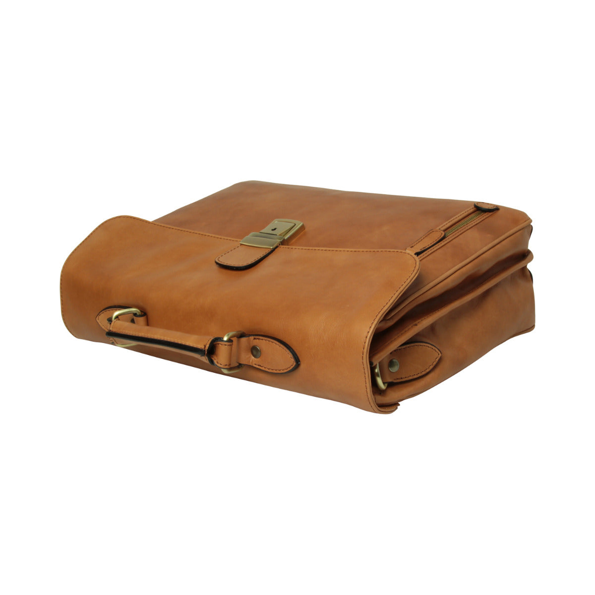 Full grain leather briefcase - Colonial Brown