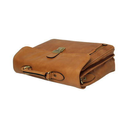 Full grain leather briefcase - Colonial Brown