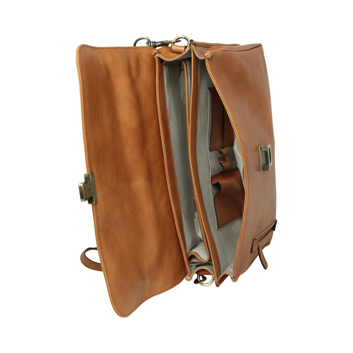 Full grain leather briefcase - Colonial Brown