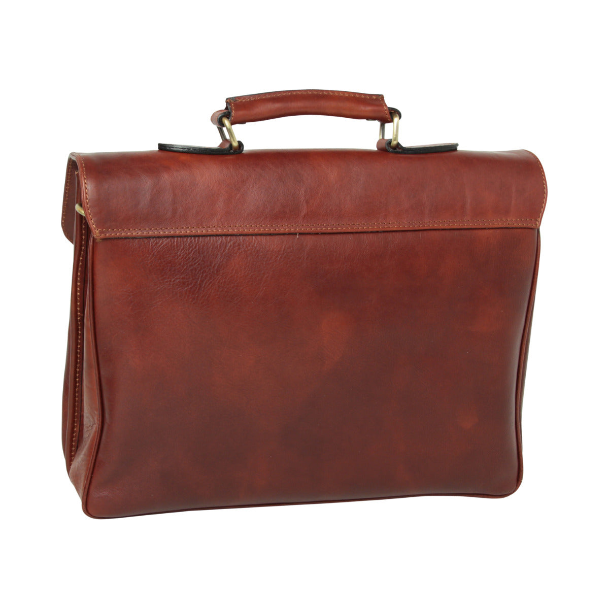 Full grain leather briefcase - Mahogany Brown