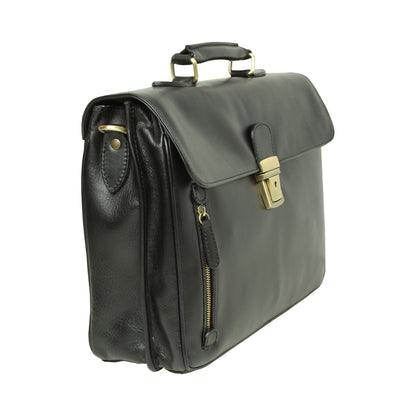 Full grain leather briefcase - black
