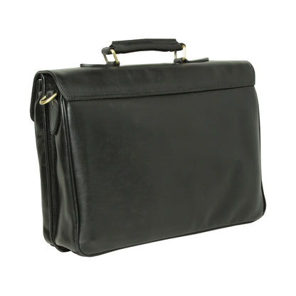 Full grain leather briefcase - black