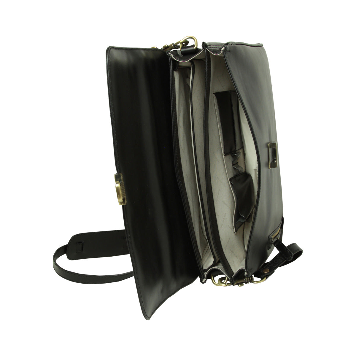 Full grain leather briefcase - black