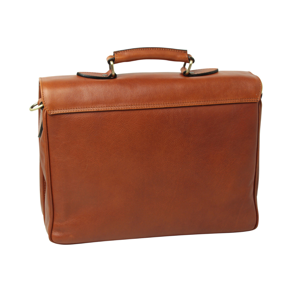 Full grain leather briefcase - teak