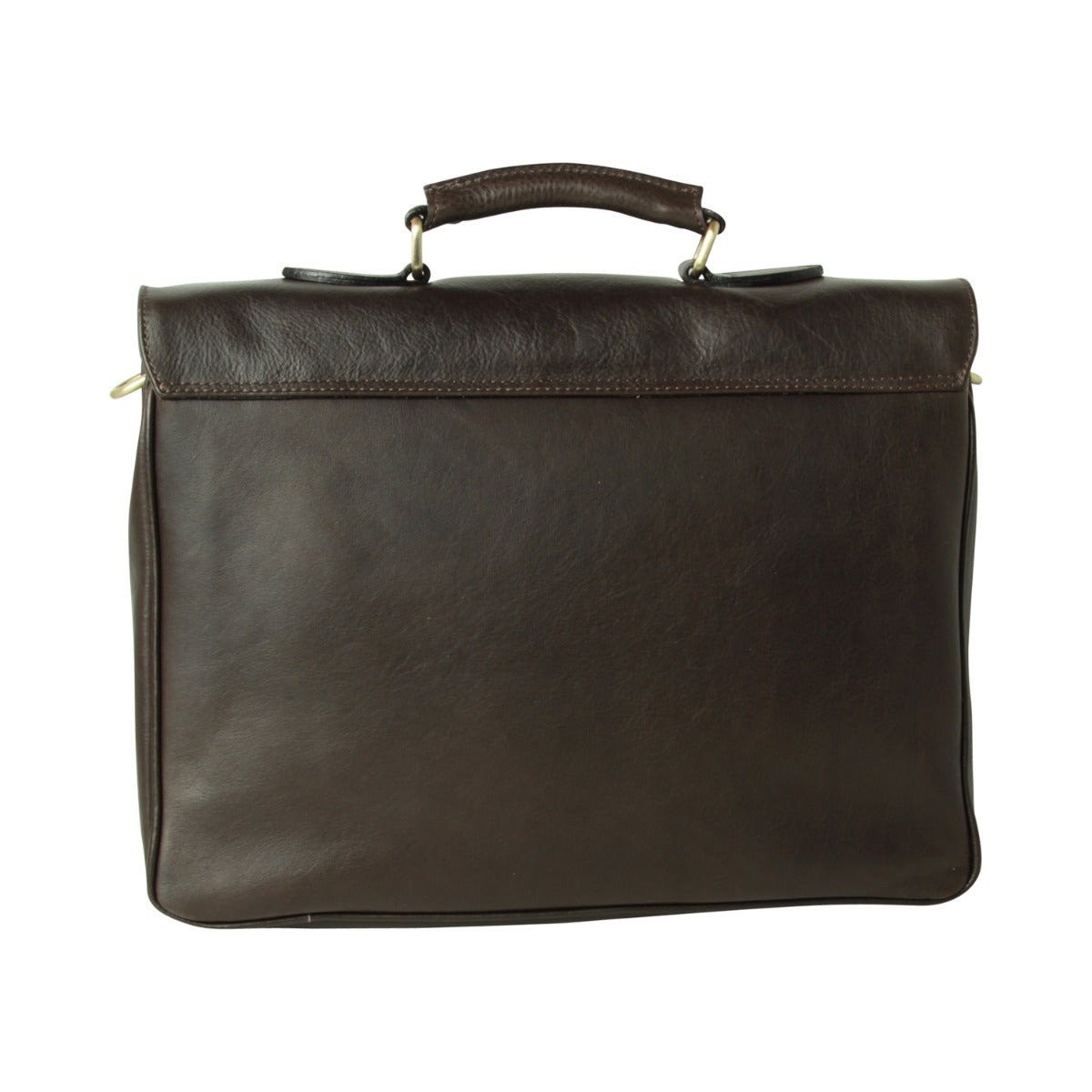 Full grain leather briefcase - dark brown