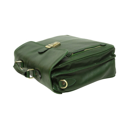 Full grain leather briefcase - green