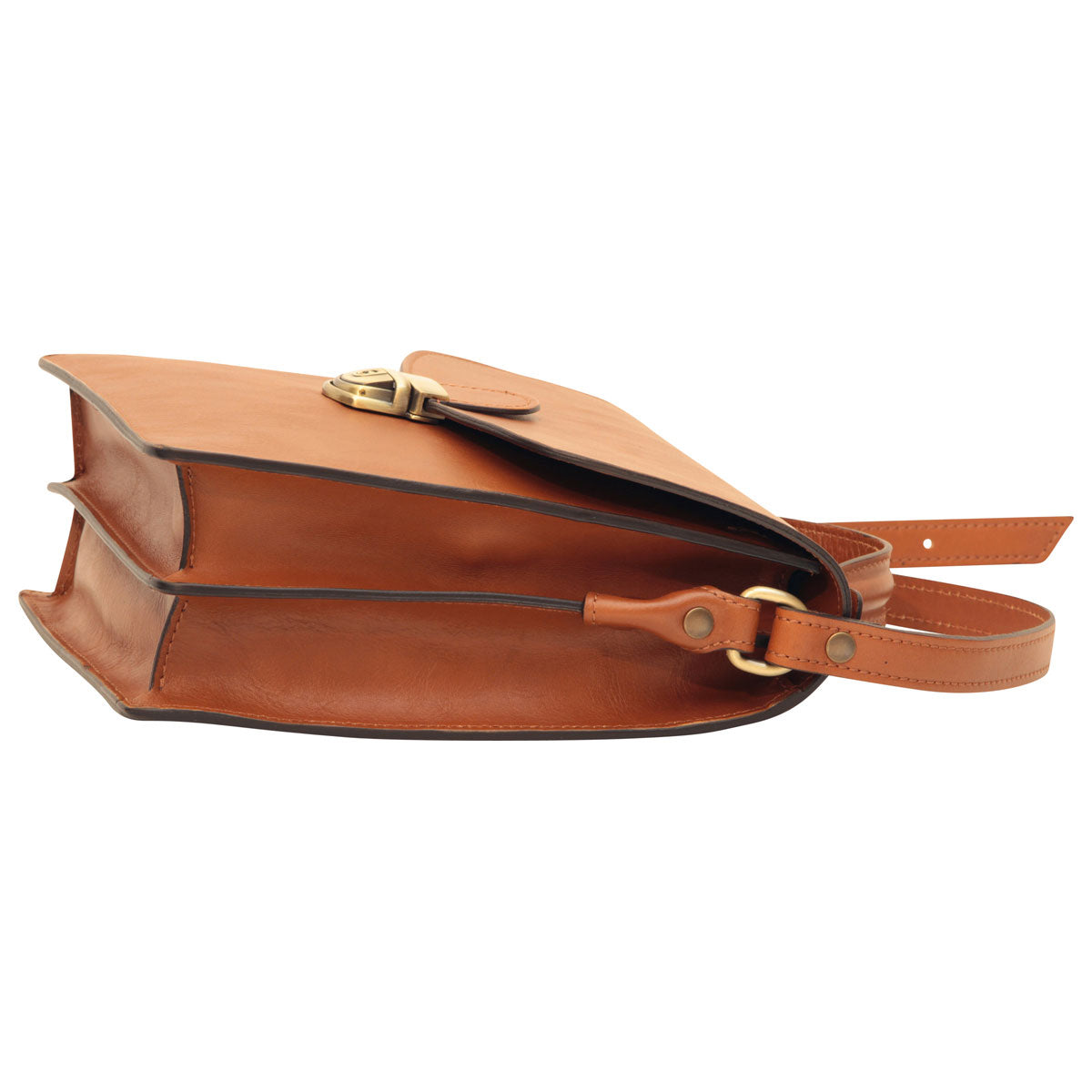 Men’s Leather Briefcase Shoulder Bag in Full-Grain Leather -  Brown Colonial