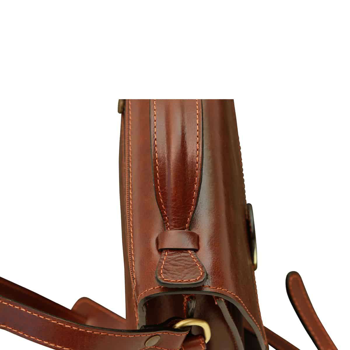 Men’s Leather Briefcase Shoulder Bag in Full-Grain Leather - Brown