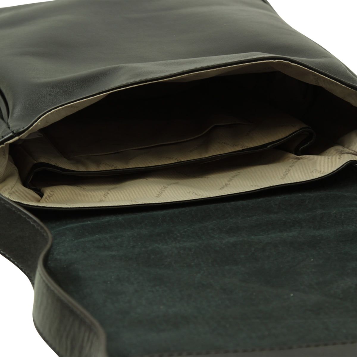 Leather Satchel Bag for I-Pad - Black