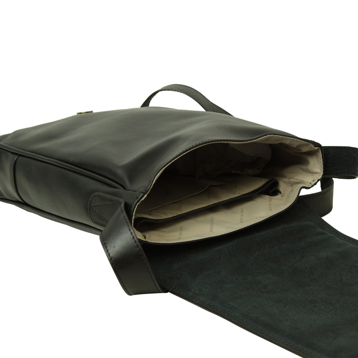 Leather Satchel Bag for I-Pad - Black