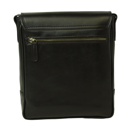 Leather Satchel Bag for I-Pad - Black