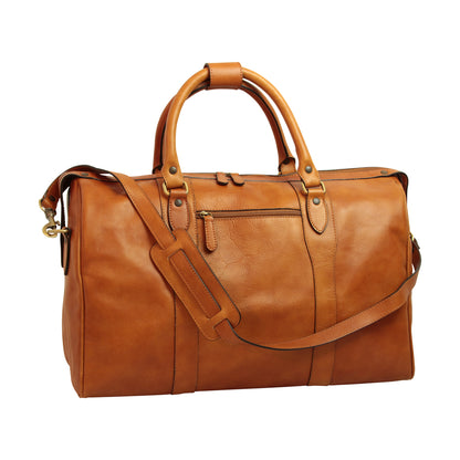 Italian Leather Travel Bags for Men in Full-Grain Leather - Brown Colonial
