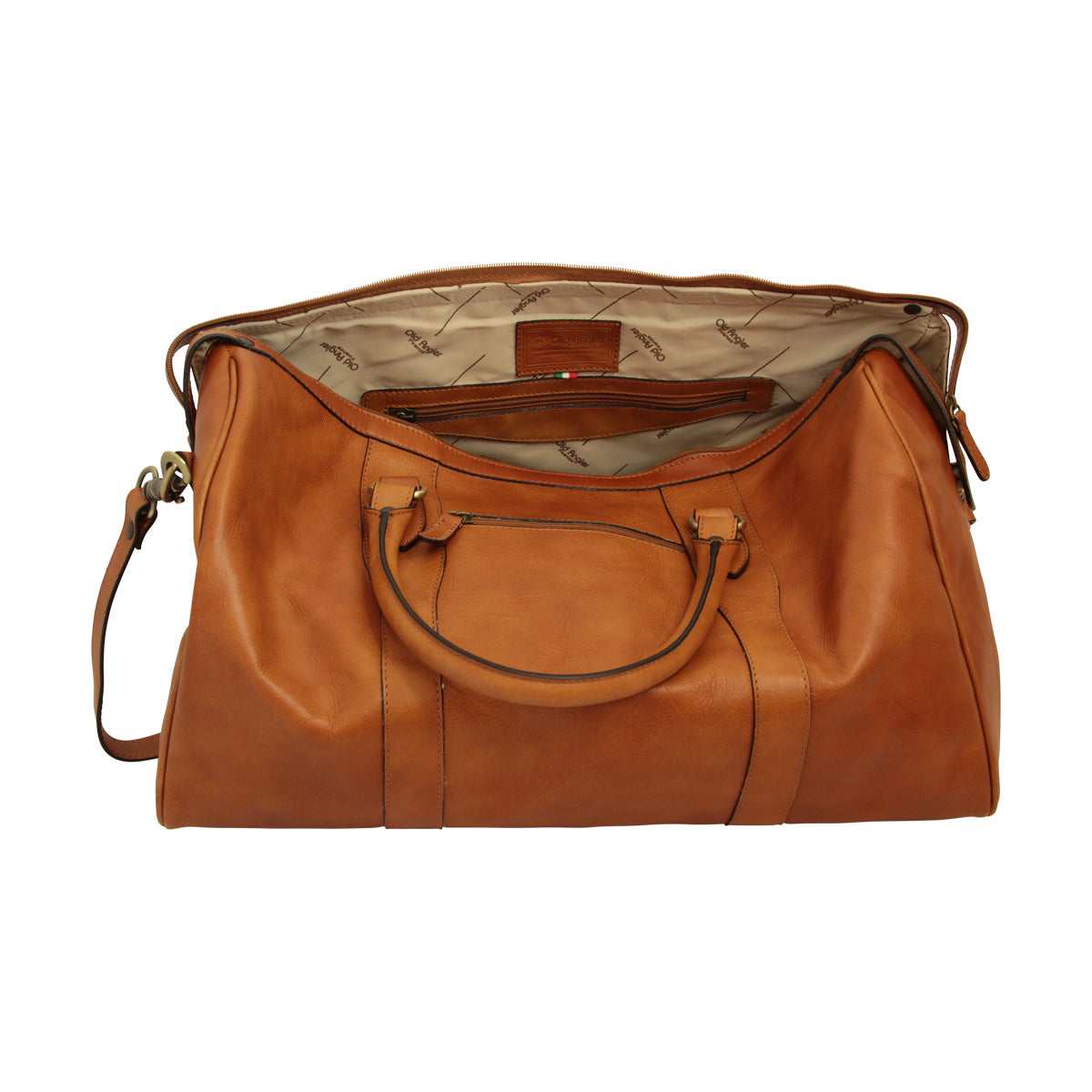 Italian Leather Travel Bags for Men in Full-Grain Leather - Brown Colonial
