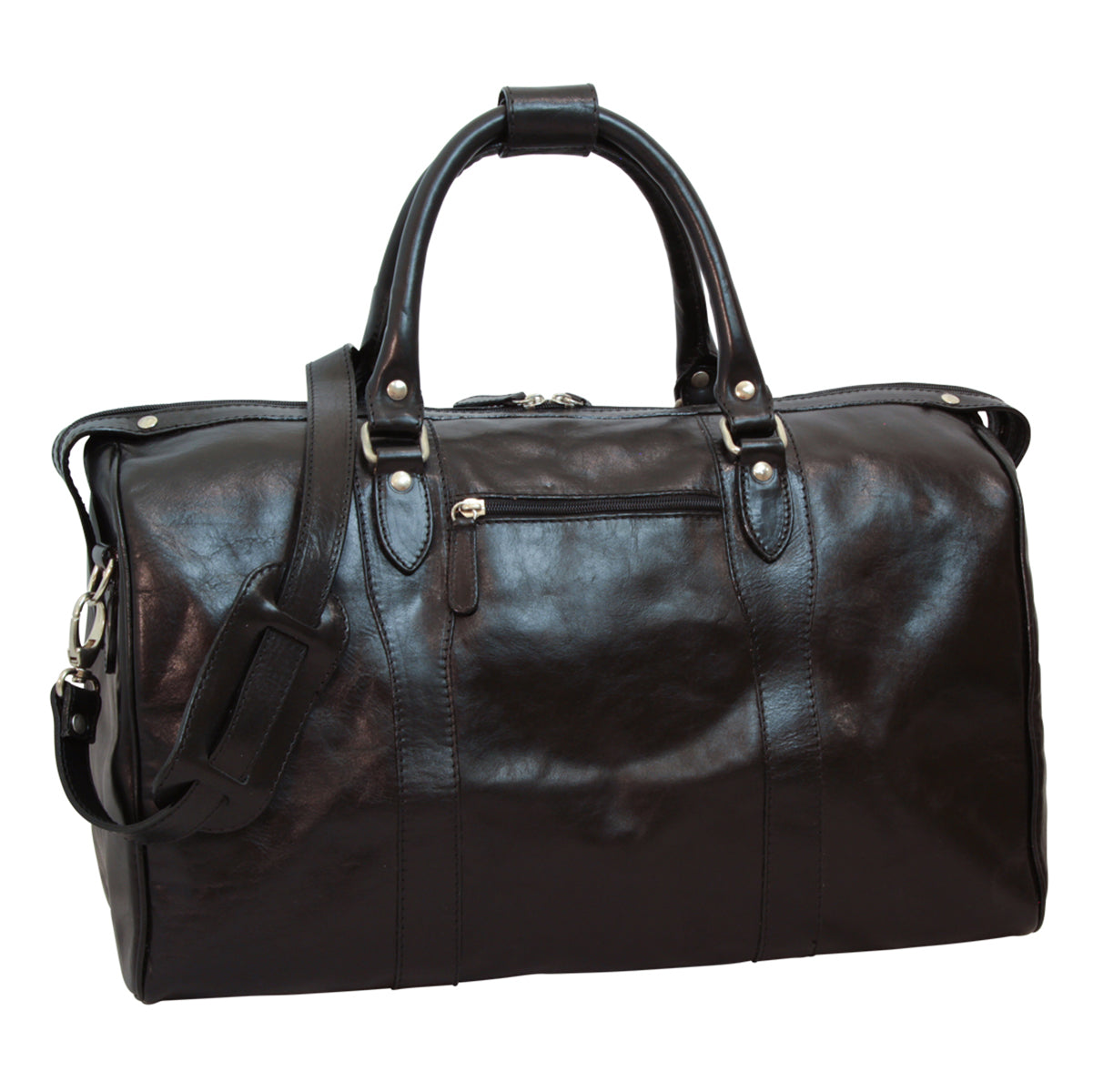 Italian Leather Travel Bags for Men in Full-Grain Leather - Black
