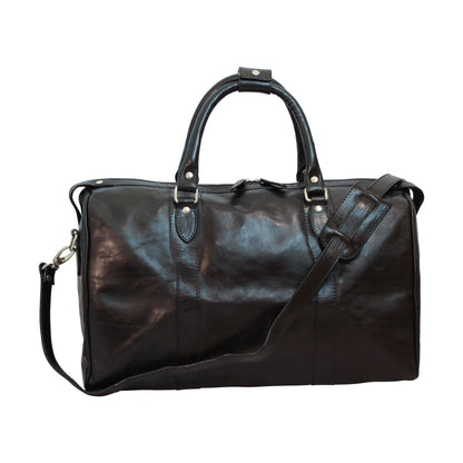 Italian Leather Travel Bags for Men in Full-Grain Leather - Black