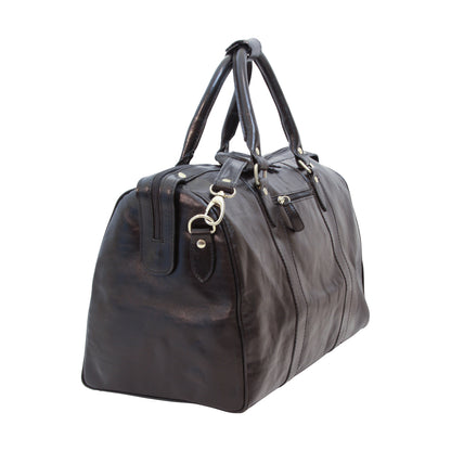 Italian Leather Travel Bags for Men in Full-Grain Leather - Black