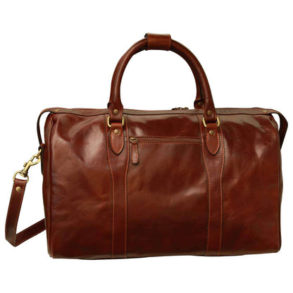 Italian Leather Travel Bags for Men in Full-Grain Leather - Brown