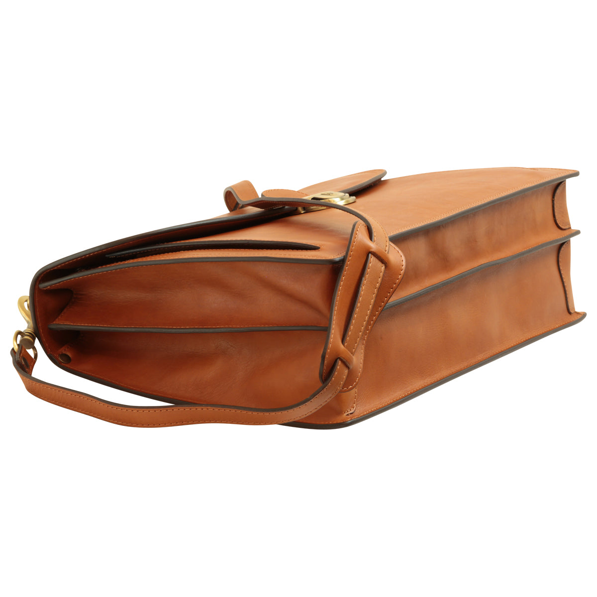 Leather Shoulder Bag for Men in Full-Grain Leather. Brown Colonial