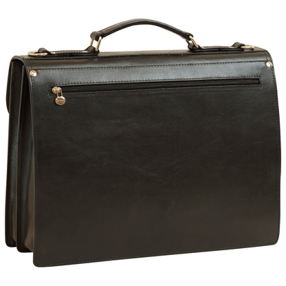 Leather Shoulder Bag for Men in Full-Grain Leather. Black
