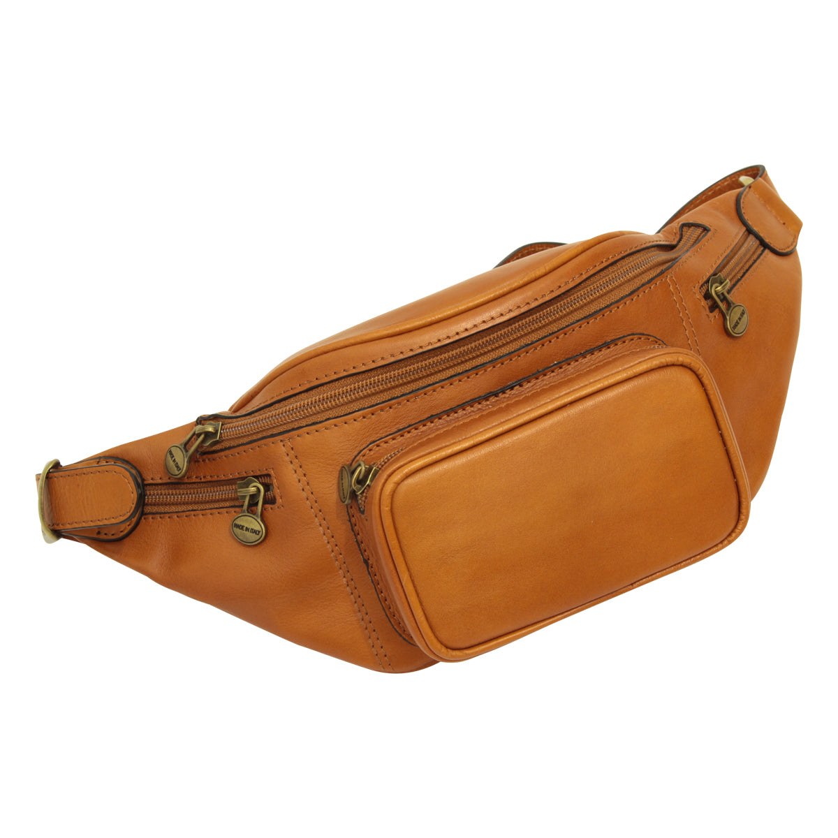 Handmade Leather Belt Bag in Italian Leather - Brown Colonial