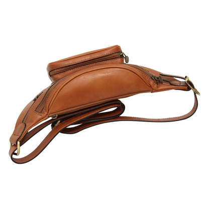 Handmade Leather Belt Bag in Italian Leather - Brown Colonial