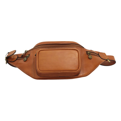 Handmade Leather Belt Bag in Italian Leather - Brown Colonial