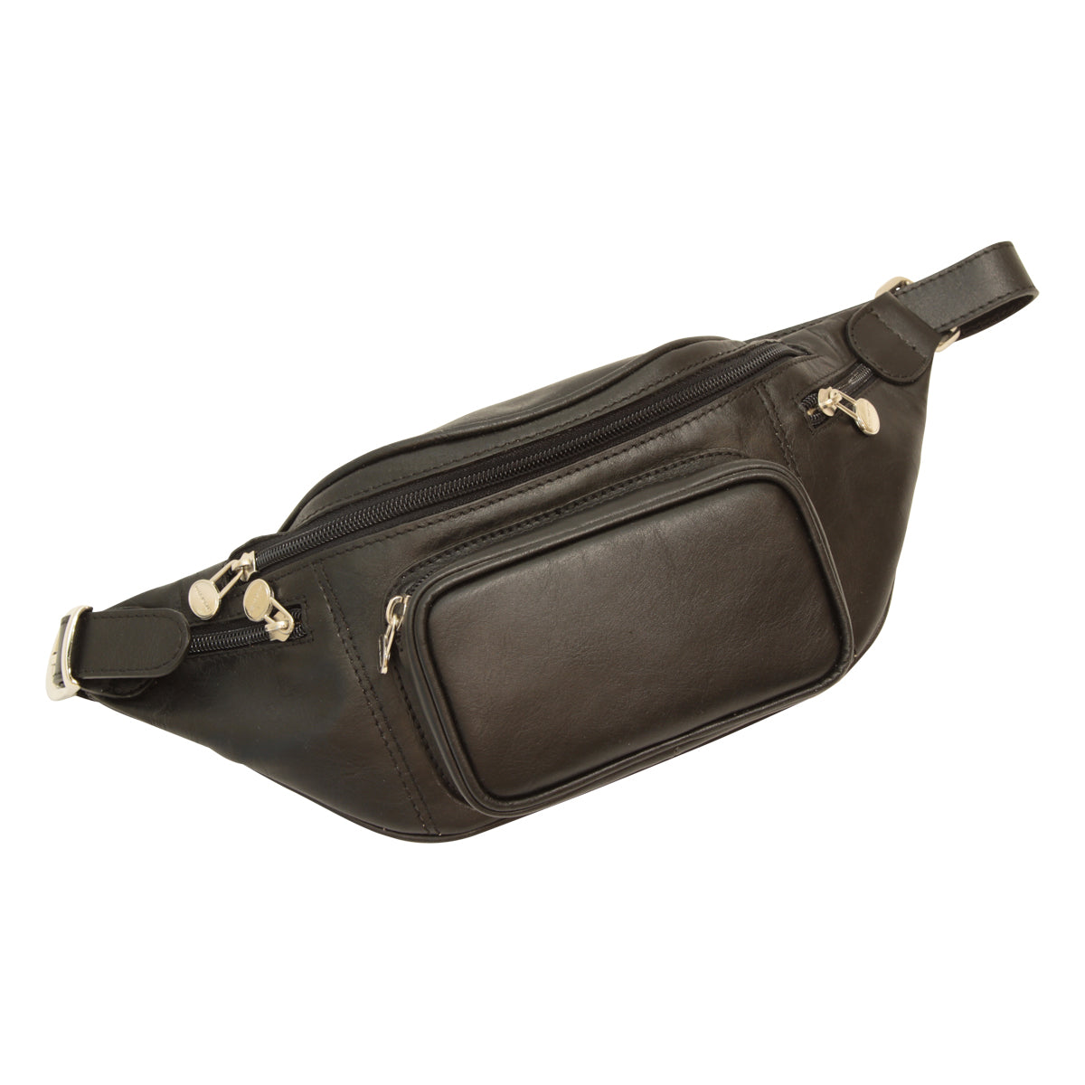 Handmade Leather Belt Bag in Italian Leather - Black