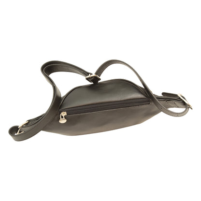 Handmade Leather Belt Bag in Italian Leather - Black