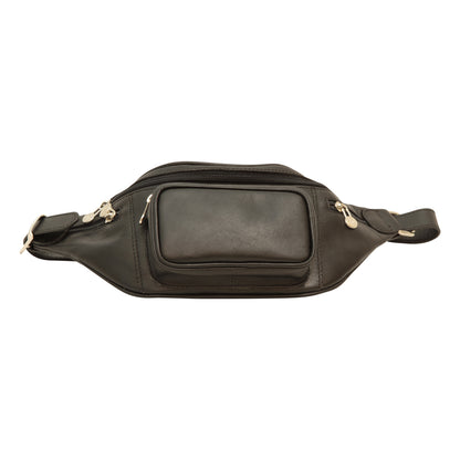Handmade Leather Belt Bag in Italian Leather - Black
