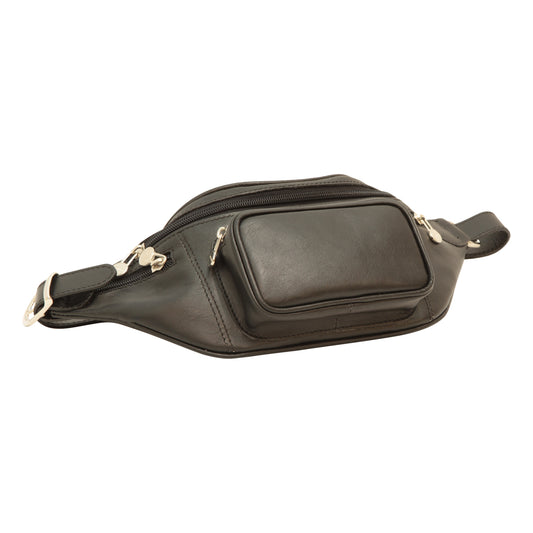 Handmade Leather Belt Bag in Italian Leather - Black