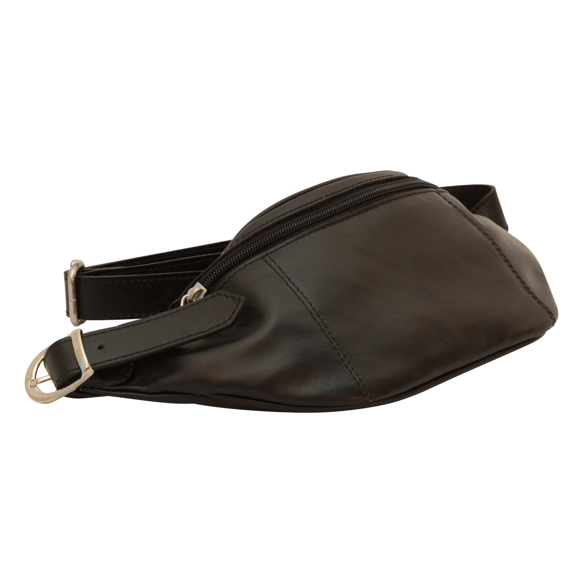 Full grain Italian calf skin leather belt pack  - Black