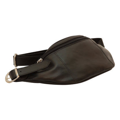 Full grain Italian calf skin leather belt pack  - Black