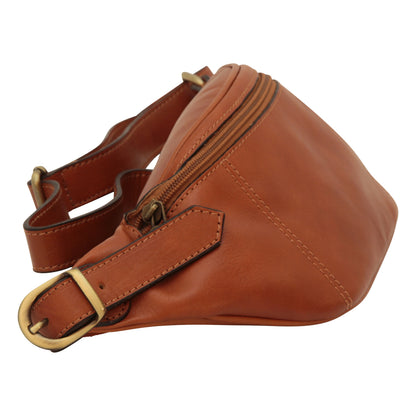 Full grain Italian calf skin leather belt pack  - Colonial