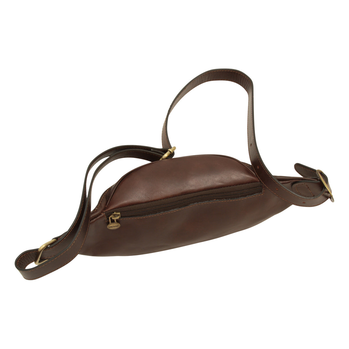 Handmade Leather Belt Bag in Italian Leather - Dark Brown