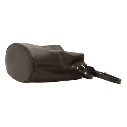 Cowhide leather shoulder bag - Black